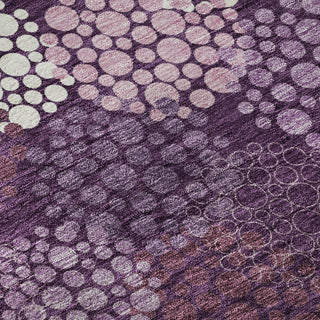 Piper Looms Mayfield Circles AMF908 Eggplant Machine Washable Area Rug Swatch Image