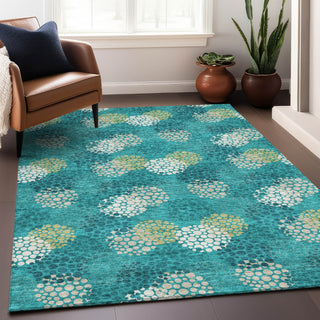 Piper Looms Mayfield Circles AMF908 Emerald Machine Washable Area Rug Lifestyle Image Feature