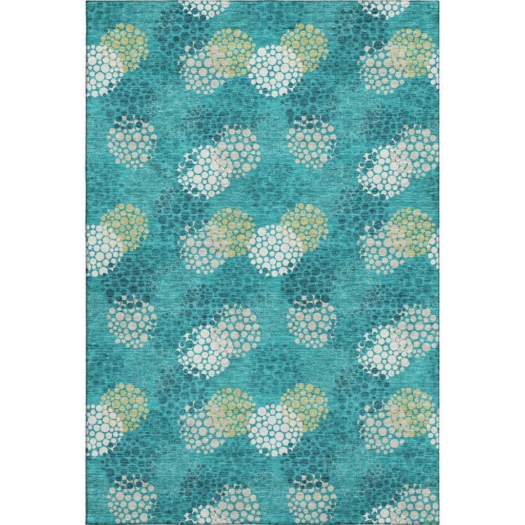 Piper Looms Mayfield Circles AMF908 Emerald Machine Washable Area Rug main image