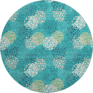 Piper Looms Mayfield Circles AMF908 Emerald Machine Washable Area Rug Round Main Image