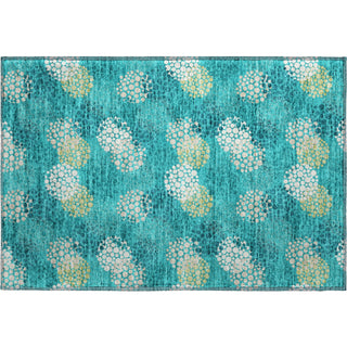 Piper Looms Mayfield Circles AMF908 Emerald Machine Washable Area Rug Scatter Main Image