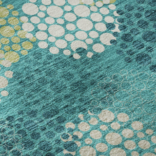 Piper Looms Mayfield Circles AMF908 Emerald Machine Washable Area Rug Swatch Image
