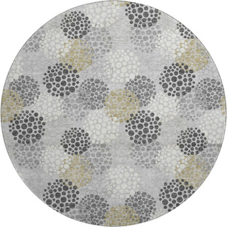 Piper Looms Mayfield Circles AMF908 Gray Machine Washable Area Rug Round Main Image