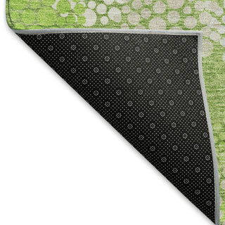 Piper Looms Mayfield Circles AMF908 Green Machine Washable Area Rug Backing Image