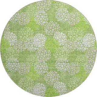 Piper Looms Mayfield Circles AMF908 Green Machine Washable Area Rug Round Main Image