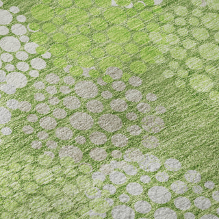 Piper Looms Mayfield Circles AMF908 Green Machine Washable Area Rug Swatch Image