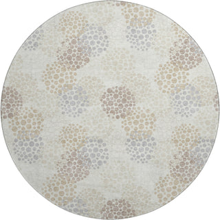 Piper Looms Mayfield Circles AMF908 Ivory Machine Washable Area Rug Round Main Image