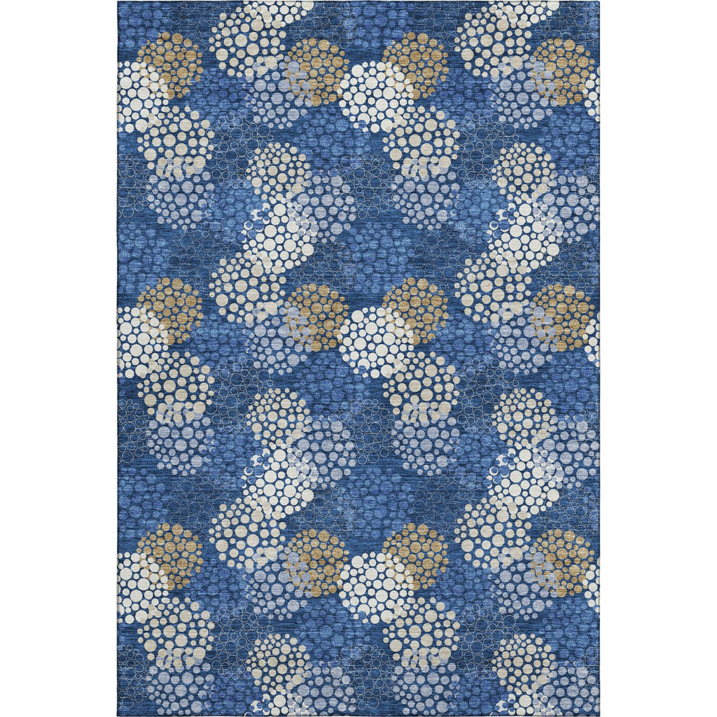 Piper Looms Mayfield Circles AMF908 Navy Machine Washable Area Rug main image