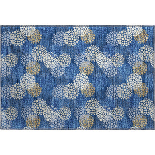 Piper Looms Mayfield Circles AMF908 Navy Machine Washable Area Rug Scatter Main Image