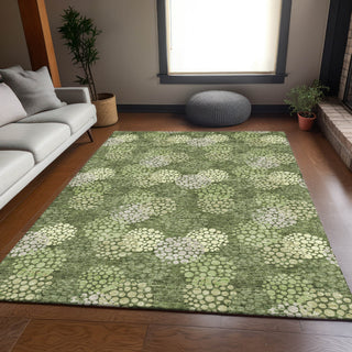 Piper Looms Mayfield Circles AMF908 Olive Machine Washable Area Rug Lifestyle Image Feature
