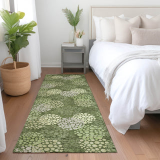 Piper Looms Mayfield Circles AMF908 Olive Machine Washable Area Rug Runner Lifestyle Image Feature