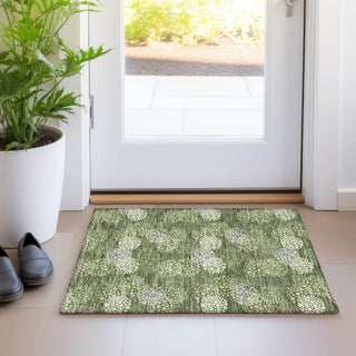 Piper Looms Mayfield Circles AMF908 Olive Machine Washable Area Rug Scatter Lifestyle Image Feature
