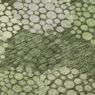 Piper Looms Mayfield Circles AMF908 Olive Machine Washable Area Rug Swatch Image