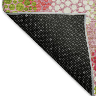 Piper Looms Mayfield Circles AMF908 Pink Machine Washable Area Rug Backing Image