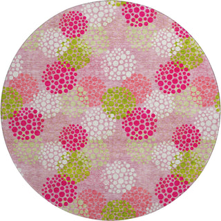 Piper Looms Mayfield Circles AMF908 Pink Machine Washable Area Rug Round Main Image