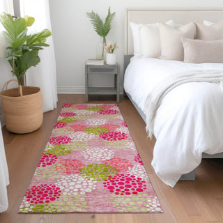 Piper Looms Mayfield Circles AMF908 Pink Machine Washable Area Rug Runner Lifestyle Image Feature