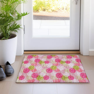 Piper Looms Mayfield Circles AMF908 Pink Machine Washable Area Rug Scatter Lifestyle Image Feature