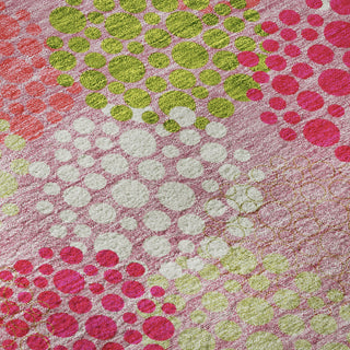 Piper Looms Mayfield Circles AMF908 Pink Machine Washable Area Rug Swatch Image