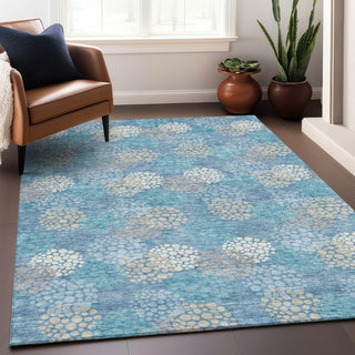 Piper Looms Mayfield Circles AMF908 Sky Machine Washable Area Rug Lifestyle Image Feature