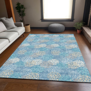 Piper Looms Mayfield Circles AMF908 Sky Machine Washable Area Rug Lifestyle Image Feature