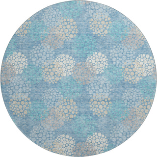 Piper Looms Mayfield Circles AMF908 Sky Machine Washable Area Rug Round Main Image