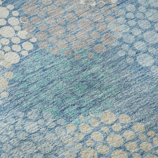 Piper Looms Mayfield Circles AMF908 Sky Machine Washable Area Rug Swatch Image