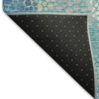 Piper Looms Mayfield Circles AMF908 Teal Machine Washable Area Rug Backing Image