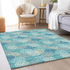 Piper Looms Mayfield Circles AMF908 Teal Machine Washable Area Rug Lifestyle Image Feature