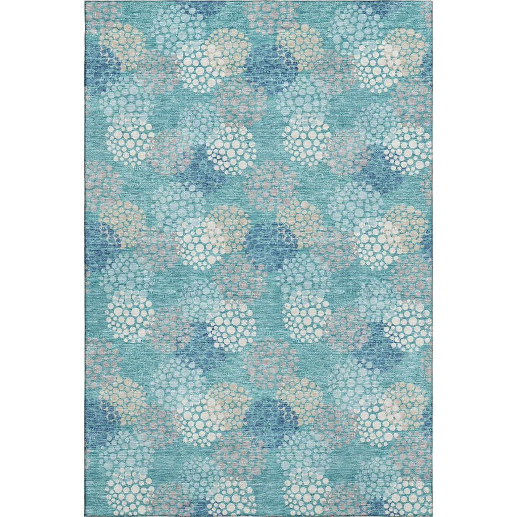Piper Looms Mayfield Circles AMF908 Teal Machine Washable Area Rug main image