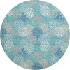 Piper Looms Mayfield Circles AMF908 Teal Machine Washable Area Rug Round Main Image