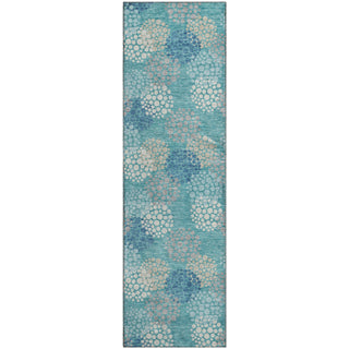 Piper Looms Mayfield Circles AMF908 Teal Machine Washable Area Rug Runner Main Image