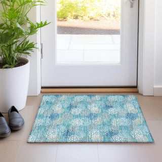 Piper Looms Mayfield Circles AMF908 Teal Machine Washable Area Rug Scatter Lifestyle Image Feature