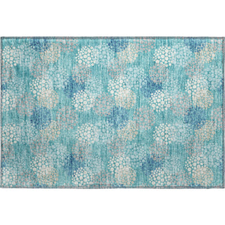 Piper Looms Mayfield Circles AMF908 Teal Machine Washable Area Rug Scatter Main Image