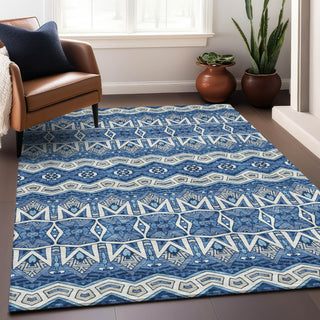 Piper Looms Mayfield Moroccan AMF909 Blue Machine Washable Area Rug Lifestyle Image Feature