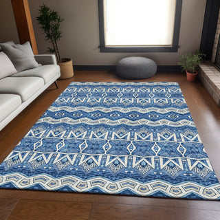 Piper Looms Mayfield Moroccan AMF909 Blue Machine Washable Area Rug Lifestyle Image Feature