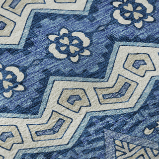 Piper Looms Mayfield Moroccan AMF909 Blue Machine Washable Area Rug Swatch Image
