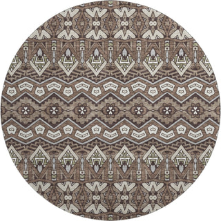 Piper Looms Mayfield Moroccan AMF909 Brown Machine Washable Area Rug Round Main Image