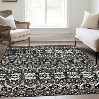 Piper Looms Mayfield Moroccan AMF909 Charcoal Machine Washable Area Rug Lifestyle Image Feature
