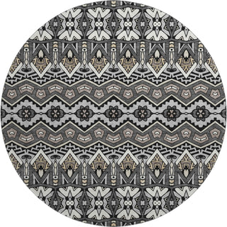 Piper Looms Mayfield Moroccan AMF909 Charcoal Machine Washable Area Rug Round Main Image