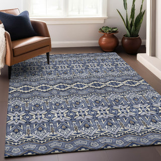 Piper Looms Mayfield Moroccan AMF909 Denim Machine Washable Area Rug Lifestyle Image Feature