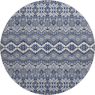 Piper Looms Mayfield Moroccan AMF909 Denim Machine Washable Area Rug Round Main Image