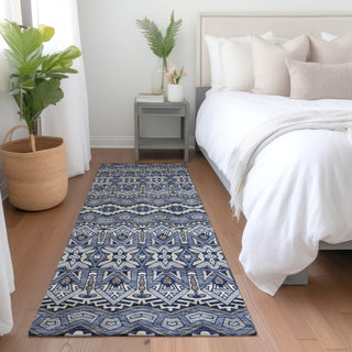 Piper Looms Mayfield Moroccan AMF909 Denim Machine Washable Area Rug Runner Lifestyle Image Feature