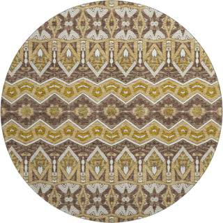Piper Looms Mayfield Moroccan AMF909 Gold Machine Washable Area Rug Round Main Image