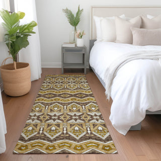 Piper Looms Mayfield Moroccan AMF909 Gold Machine Washable Area Rug Runner Lifestyle Image Feature