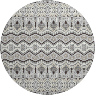 Piper Looms Mayfield Moroccan AMF909 Gray Machine Washable Area Rug Round Main Image