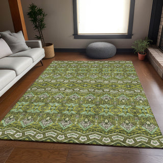 Piper Looms Mayfield Moroccan AMF909 Olive Machine Washable Area Rug Lifestyle Image Feature