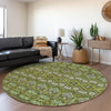 Piper Looms Mayfield Moroccan AMF909 Olive Machine Washable Area Rug Round Lifestyle Image Feature