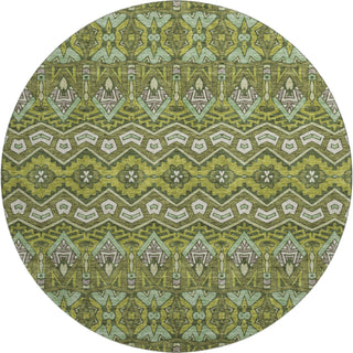 Piper Looms Mayfield Moroccan AMF909 Olive Machine Washable Area Rug Round Main Image