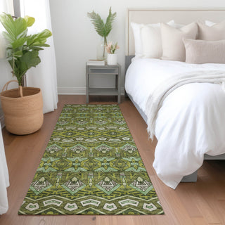 Piper Looms Mayfield Moroccan AMF909 Olive Machine Washable Area Rug Runner Lifestyle Image Feature