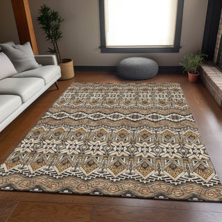 Piper Looms Mayfield Moroccan AMF909 Taupe Machine Washable Area Rug Lifestyle Image Feature